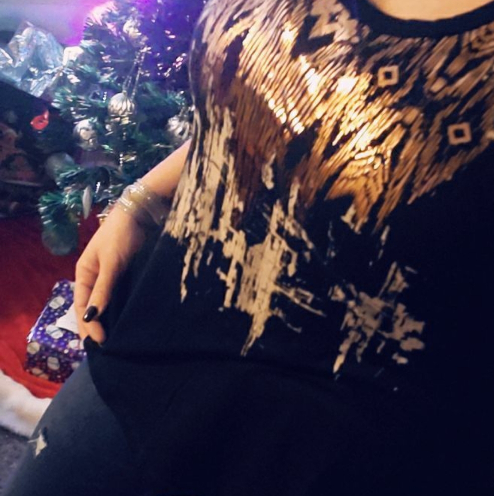 Ethnic Foil with keyhole neckline